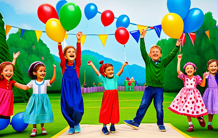 **
"A group of fully clothed children joyfully dancing to a CoComelon remix at a bright, colorful family-friendly party. The scene is vibrant and energetic, with balloons and decorations. The children are wearing modest, colorful clothing. Safe for work, appropriate content, perfect anatomy, natural proportions, professional illustration, high quality."
**