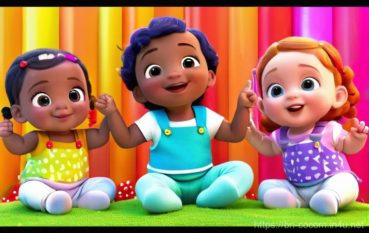 코코멜론과 빙고 BINGO  노래 비교 - **Vibrant Educational Discovery (Cocomelon Style)**
    A group of diverse toddlers and preschoolers...