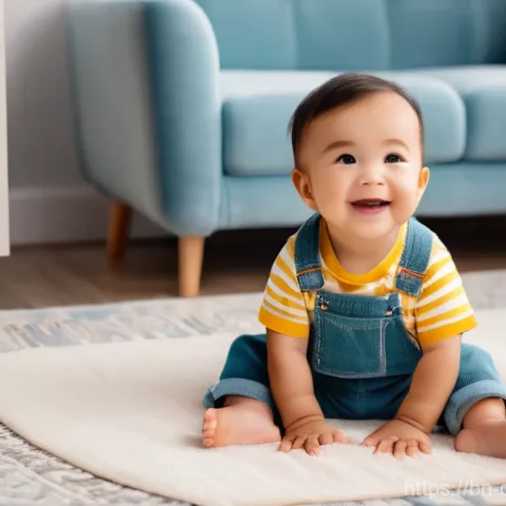 코코멜론의 배경 음악 악기 구성 - **Prompt:** A cheerful toddler, around 2-3 years old, sitting comfortably on a soft, plush rug in a ...